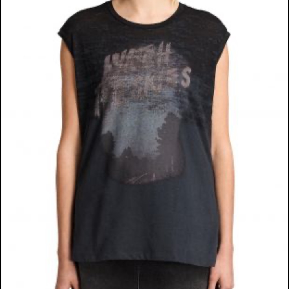 All Saints Black Graphic women’s shirt brookita watch the skies